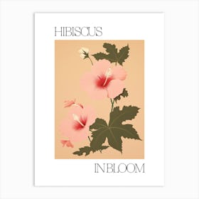 Hibiscus In Bloom Flowers Bold Illustration 2 Art Print
