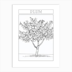 Plum Tree Minimalistic Drawing 3 Poster Art Print