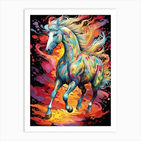 A Horse Painting In The Style Of Broken Color 3 Art Print