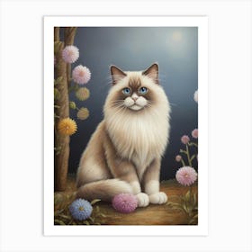 RagdollCat In The Garden Art Print