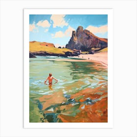 Wild Swimming At Llyn Peninsula Wales 1 Art Print