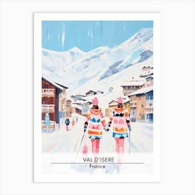 Val D Isere   France, Ski Resort Poster Illustration 3 Art Print