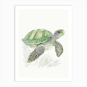 Flatback Sea Turtle (Natator Depressus), Sea Turtle Quentin Blake Illustration 1 Art Print