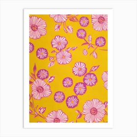 Violets Floral Print Warm Tones 1 Flower Art Print