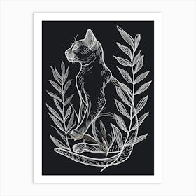 Ocicat Cat Minimalist Illustration 2 Art Print