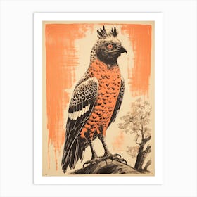 Harpy Eagle, Woodblock Animal Drawing 4 Art Print
