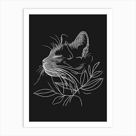 Scottish Fold Cat Minimalist Illustration 3 Art Print