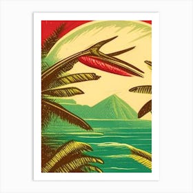 Costa Rica Vintage Sketch Tropical Destination Art Print