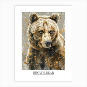 Brown Bear Precisionist Illustration 1 Poster Art Print