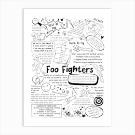 Foo Fighters Doodle Lyrics Art Print