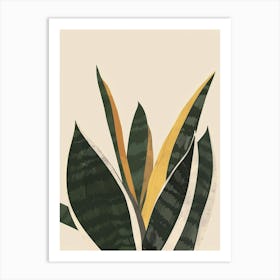 Snake Plant Minimalist Illustration 3 Art Print