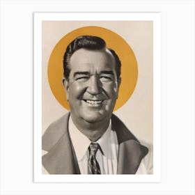 Broderick Crawford Retro Collage Movies Art Print