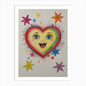 Heart With Stars 1 Art Print