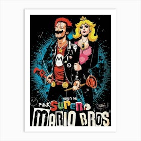 Super Mario Bros sex pistols band music Art Print