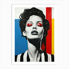 'A Woman With Red Eyes' Pop Art Art Print