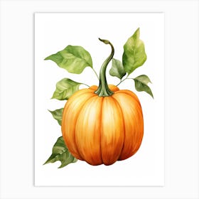 Long Island Cheese Pumpkin Watercolour Illustration 2 Art Print