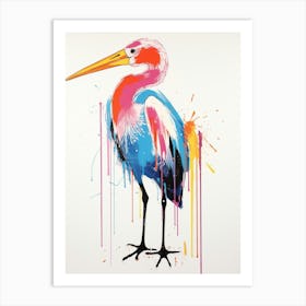 Andy Warhol Style Bird Stork 2 Art Print