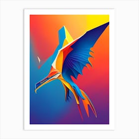 Pterodactyl 1 Primary Colours Dinosaur Art Print