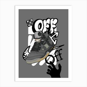 Nike retro 5 of white muslin Art Print