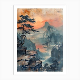 Antique Chinese Landscape Painting 9 Art Print