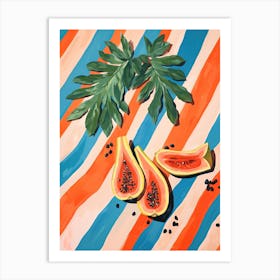 Papaya Fruit Summer Illustration 1 Art Print