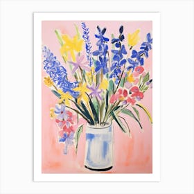 Flower Painting Fauvist Style Larkspur 1 Art Print