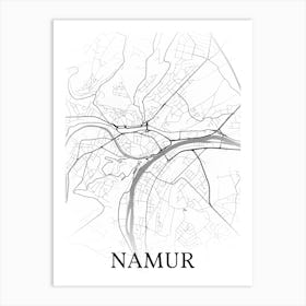 Namur, Namur, Belgium, City Map, Black And White Fade Design Affiche