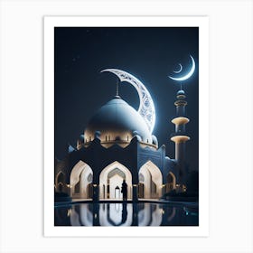 Leonardo Diffusion Islamic Mosque Crescent Moon On Its Dome Be 2 Art Print