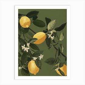 Lemons On A Branch 11 Art Print