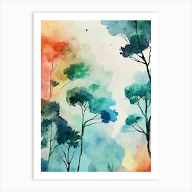 Watercolor Trees Art Print