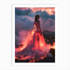 "Lava Dress and Red Clouds" Art Print