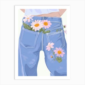 Blossoming Denim Art Print