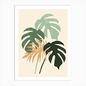 Philodendron Plant Minimalist Illustration 8 Art Print