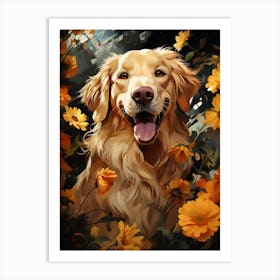 Golden Retriever Painting 2 Art Print