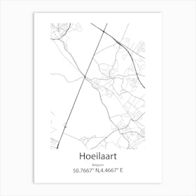 Hoeilaart,Belgium Minimalist Map Art Print