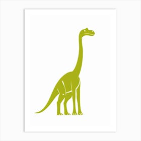 Green Dinosaur Silhouette 1 Art Print