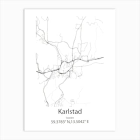 Karlstad,Sweden Minimalist Map Art Print