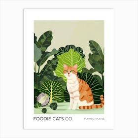 Foodie Cats Co Cat And Cabbage 3 Art Print