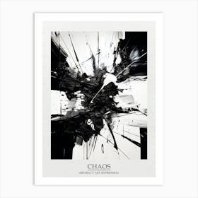 Chaos Abstract Black And White 7 Poster Art Print