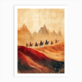 Camels In The Desert Art Print