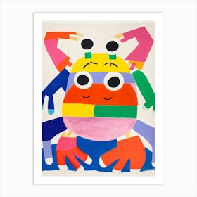 Colourful Kids Animal Art Crab 4 Art Print