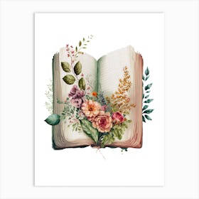 Floral Book Water Colors Autumn Mood Art Print