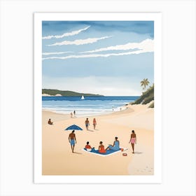 People On The Beach Painting (59) Art Print