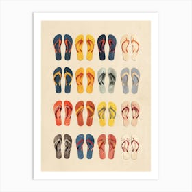 Flip Flops Mid Century 2 Art Print