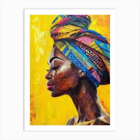 African Woman In Turban 1 Art Print