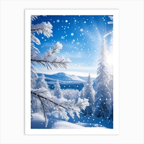 Crystal Snowfall Fresh Holiday Frost Icy Snowflake Texture Beautiful Light Season Hoar Fr (23) Art Print