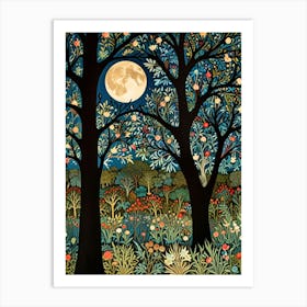 William Morris Moonlight In The Trees 10 Art Print