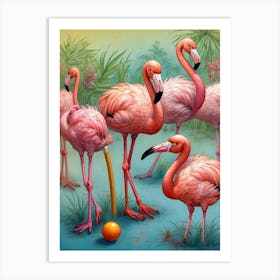 Flamingos 1 Art Print