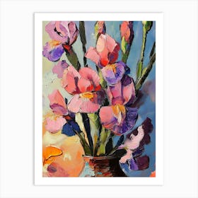 Iris In A Vase 2 Art Print