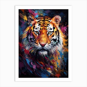 Tiger Art In Abstract Expressionism Style 4 Art Print